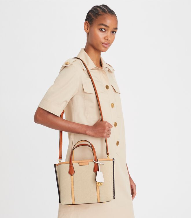 Shop Tory Burch Perry Canvas Triple-Compartment Tote