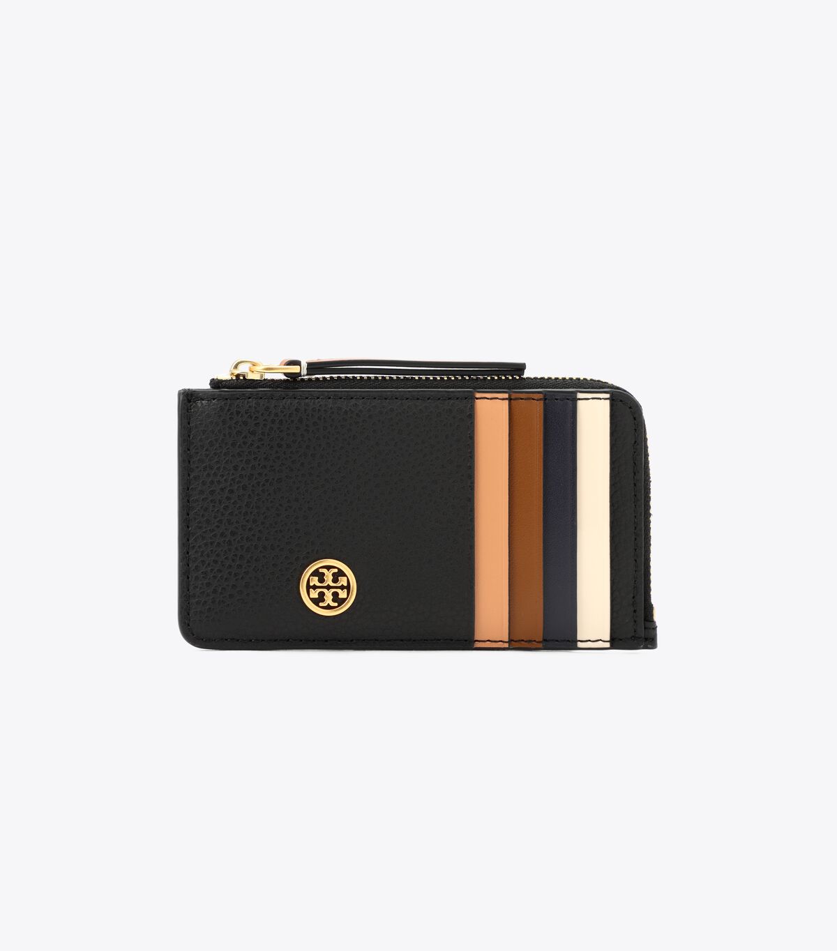 tory burch robinson pebbled top zip card case
