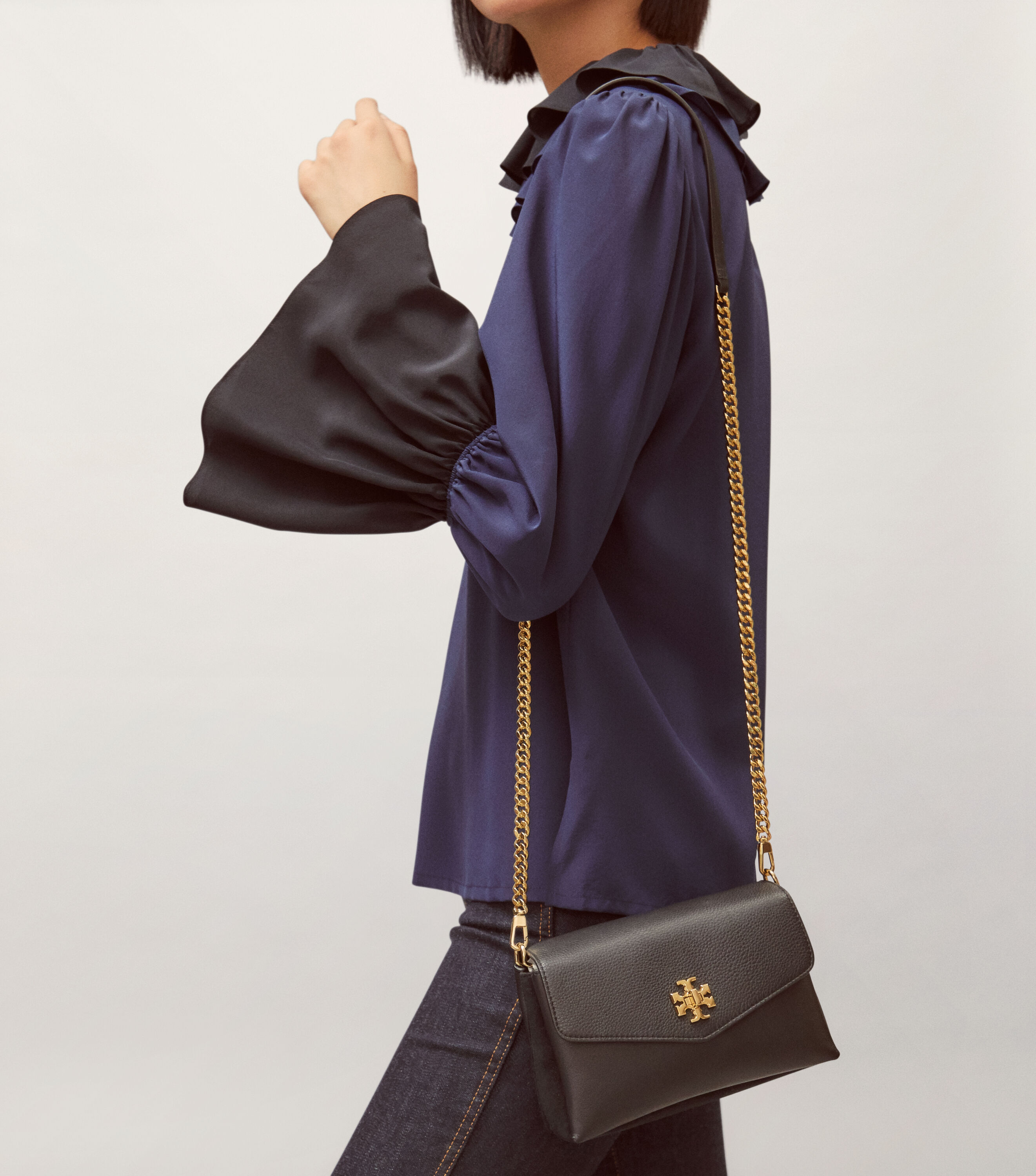 Kira mixed on sale materials shoulder bag