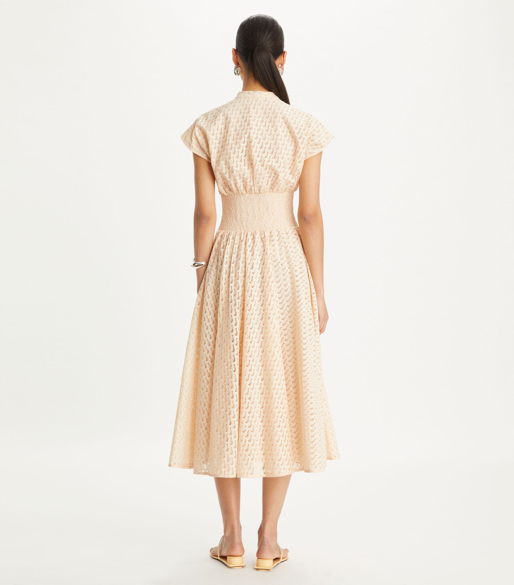 Embroidered Cotton Dress, Pink Sorbet | Tory Burch KW Embroidered Cotton Dress, Pink Sorbet | Tory Burch KW