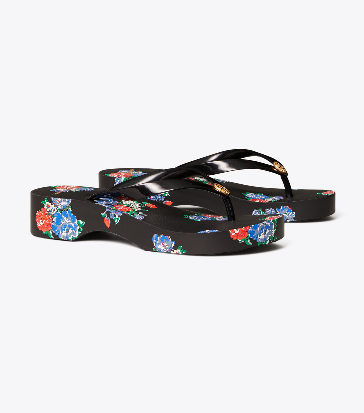 Printed Carved-Wedge Flip-Flop