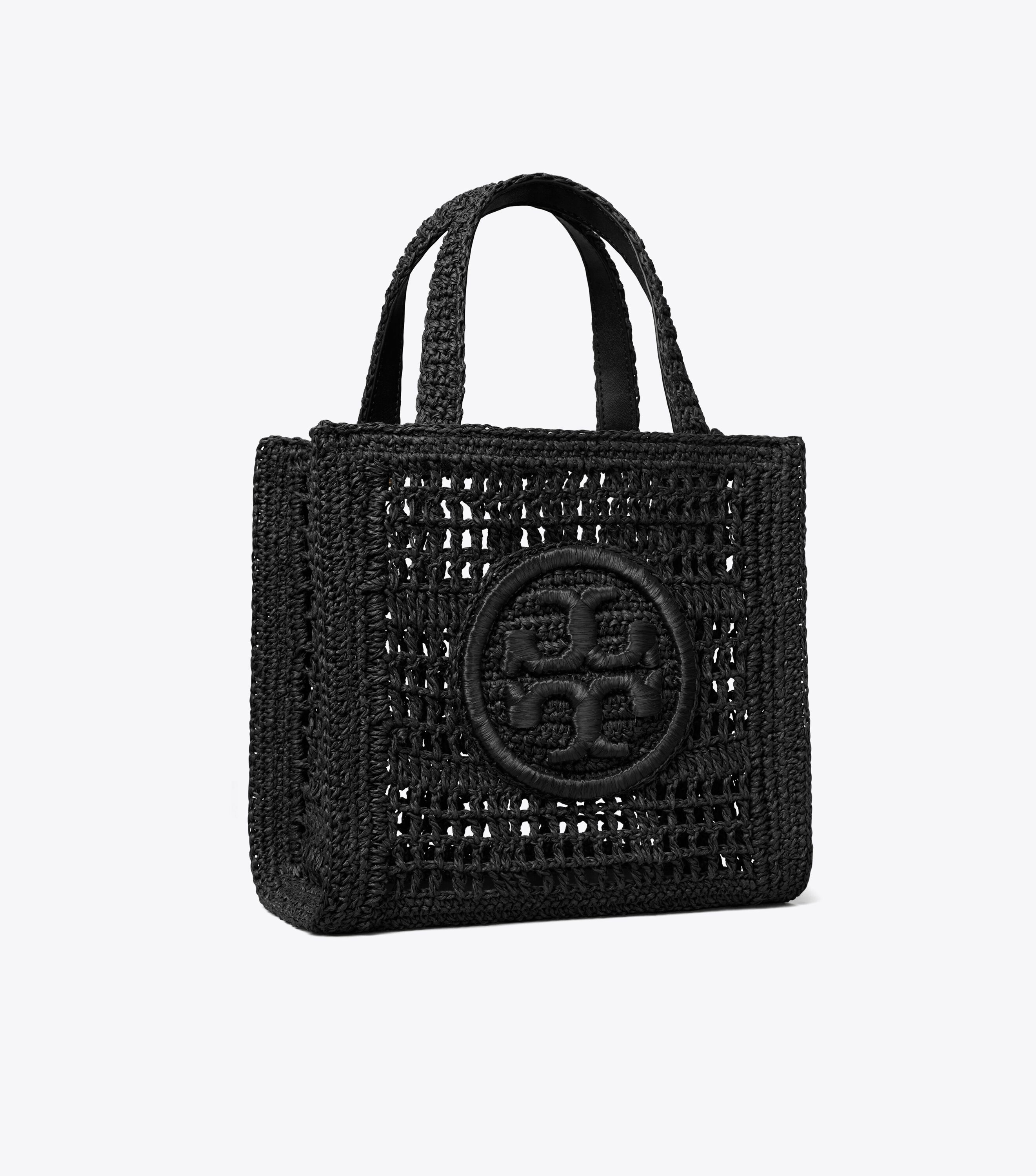 Mini Ella Hand-Crocheted Tote, Black | Tory Burch KW