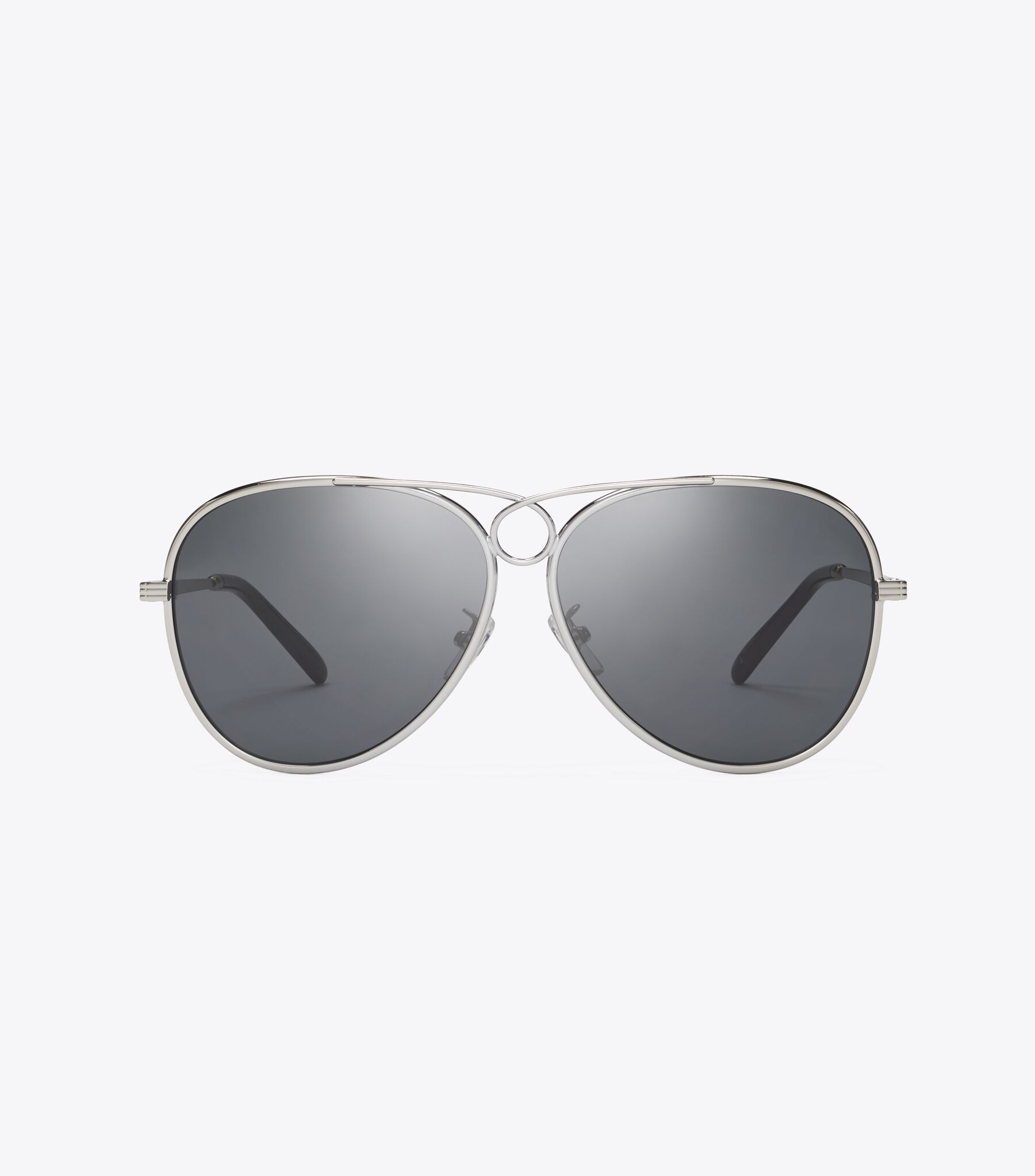 Gloria Pilot Sunglasses, Shiny Silver/Grey Gradient | Tory 