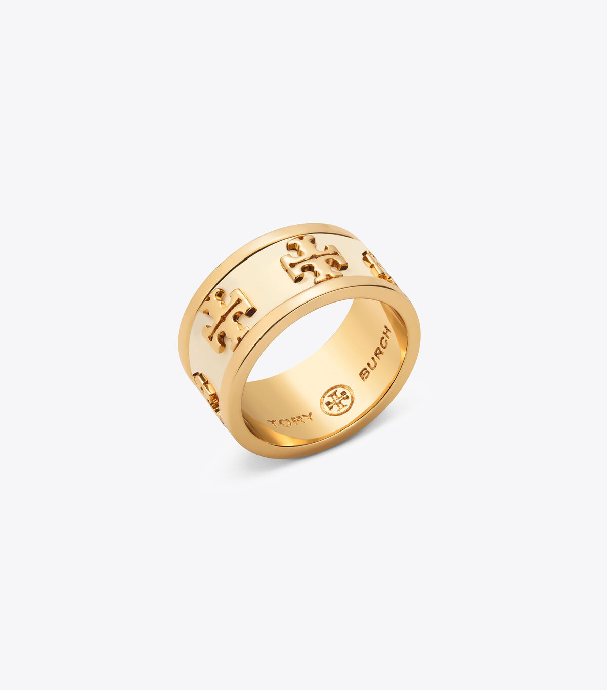 Enameled Raised-Logo Ring