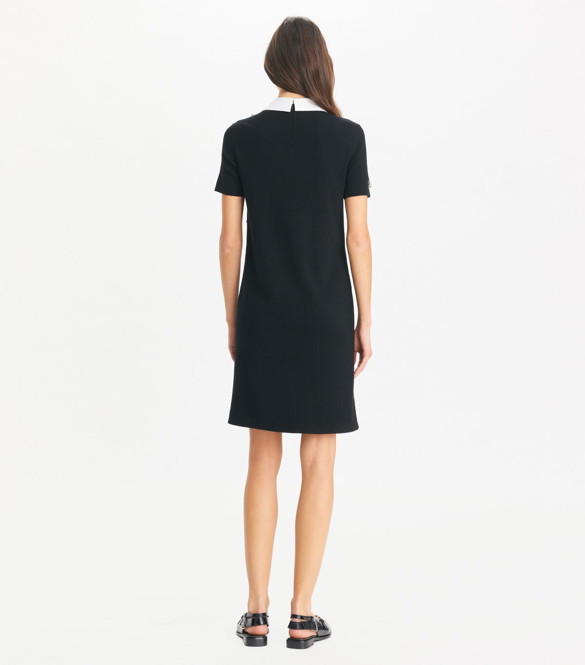 tory burch embellished poplin collar sweater dress