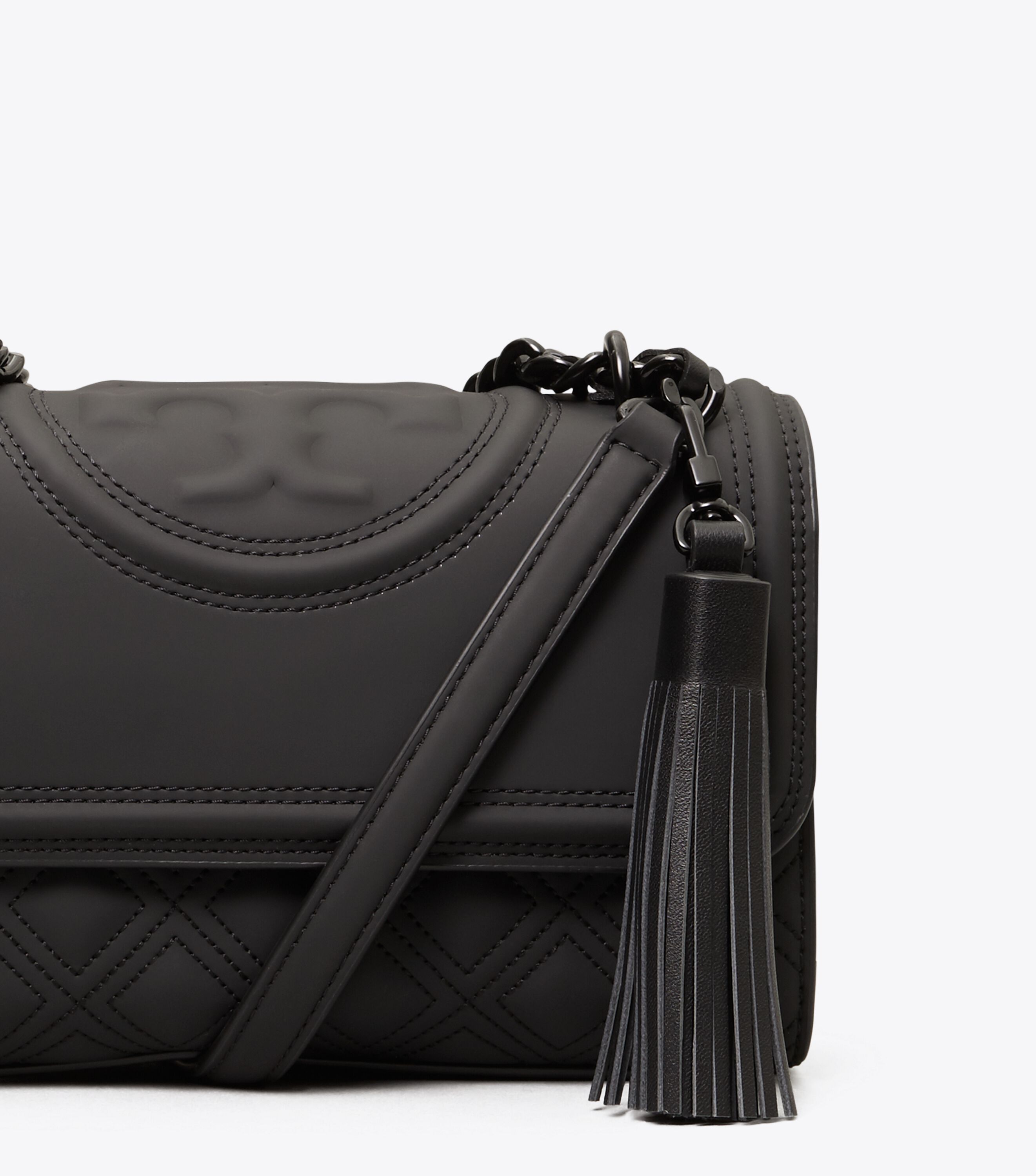 Matte black tory burch fleming sales