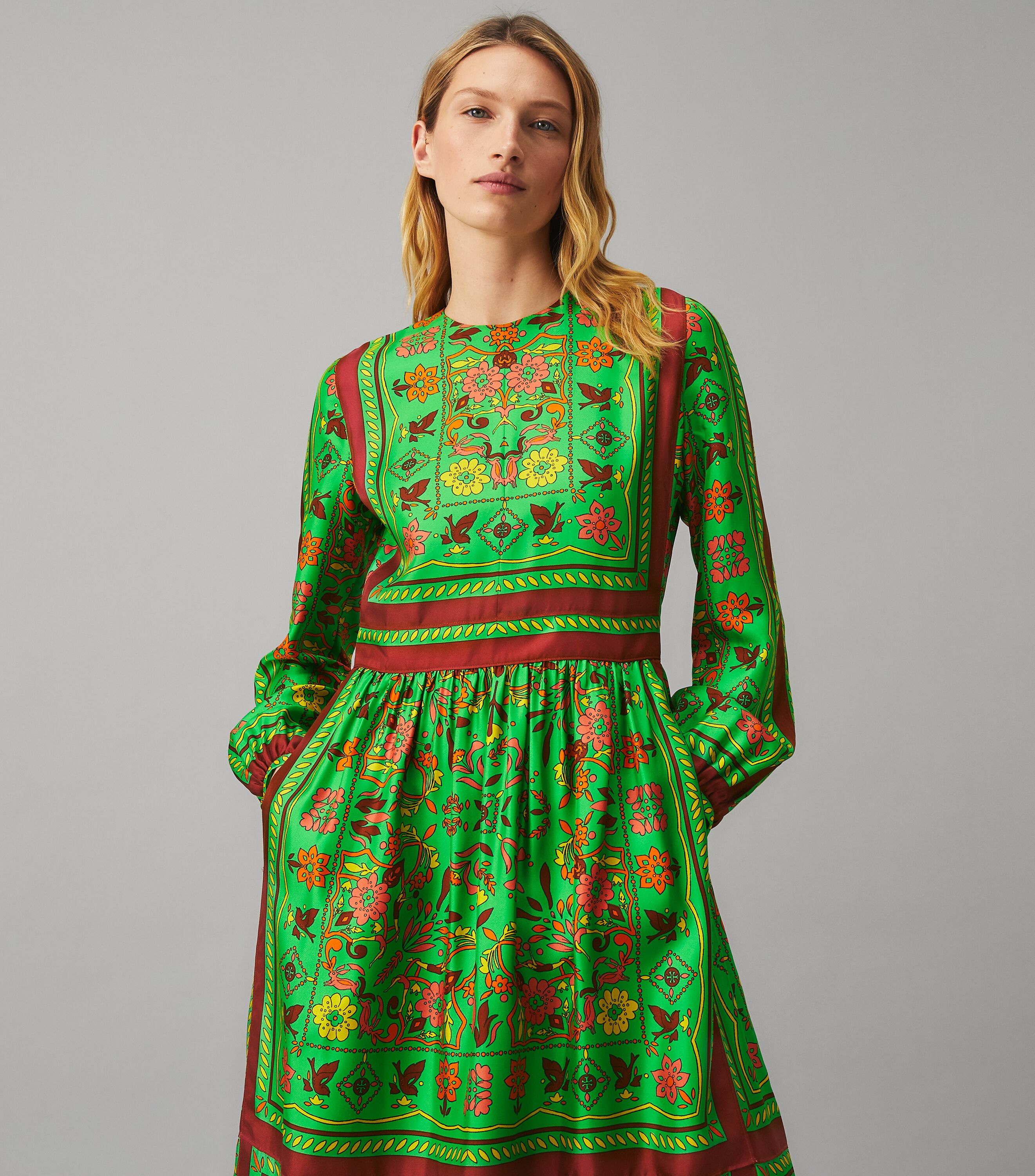 Tory burch new arrivals scarf print dress