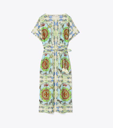 Printed Cotton Silk Caftan