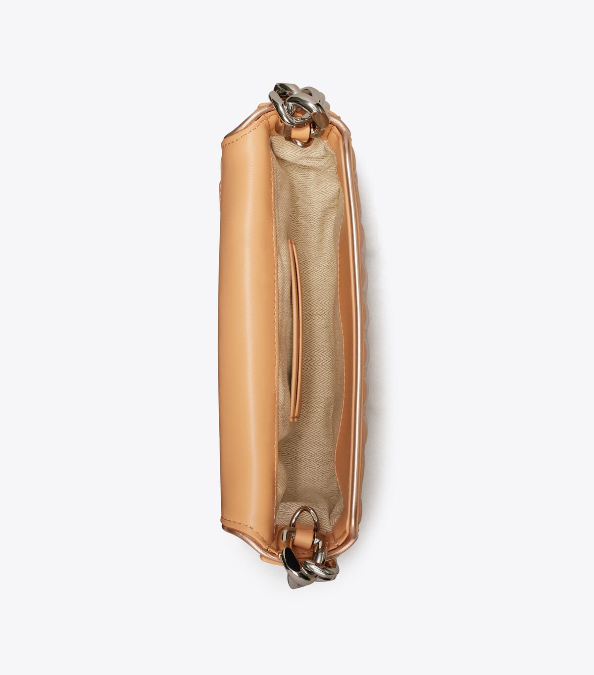 tory burch mini fleming soft metallic quilt crescent bag