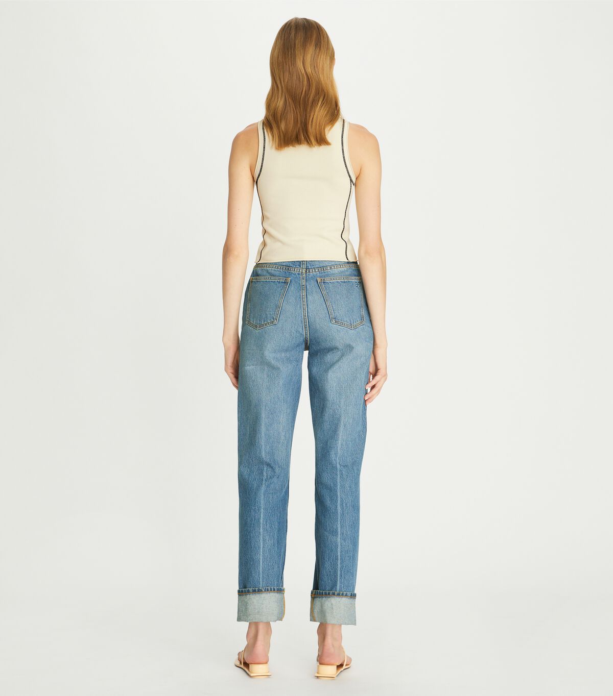 tory burch viscose cropped knit tank
