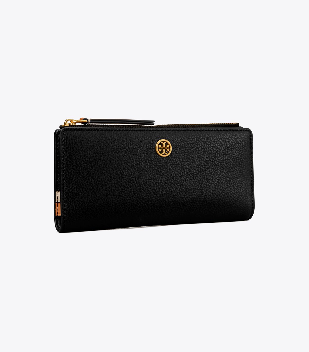 tory burch robinson pebbled zip slim wallet