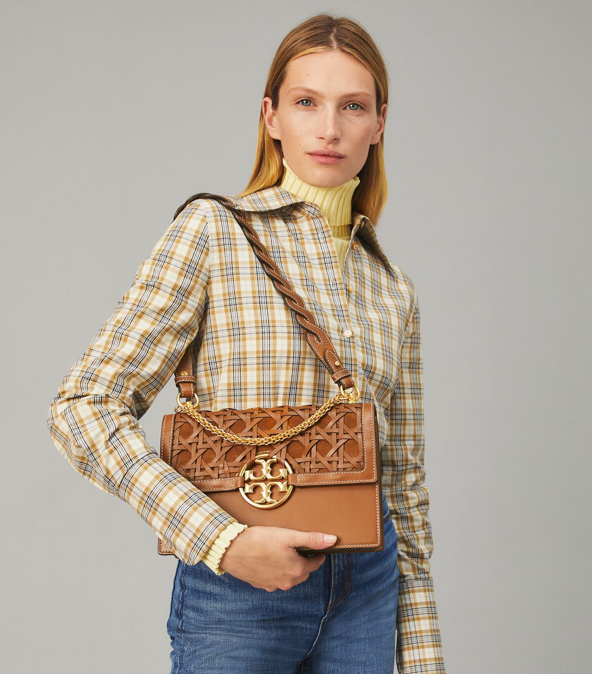 Tory burch miller basket weave bag