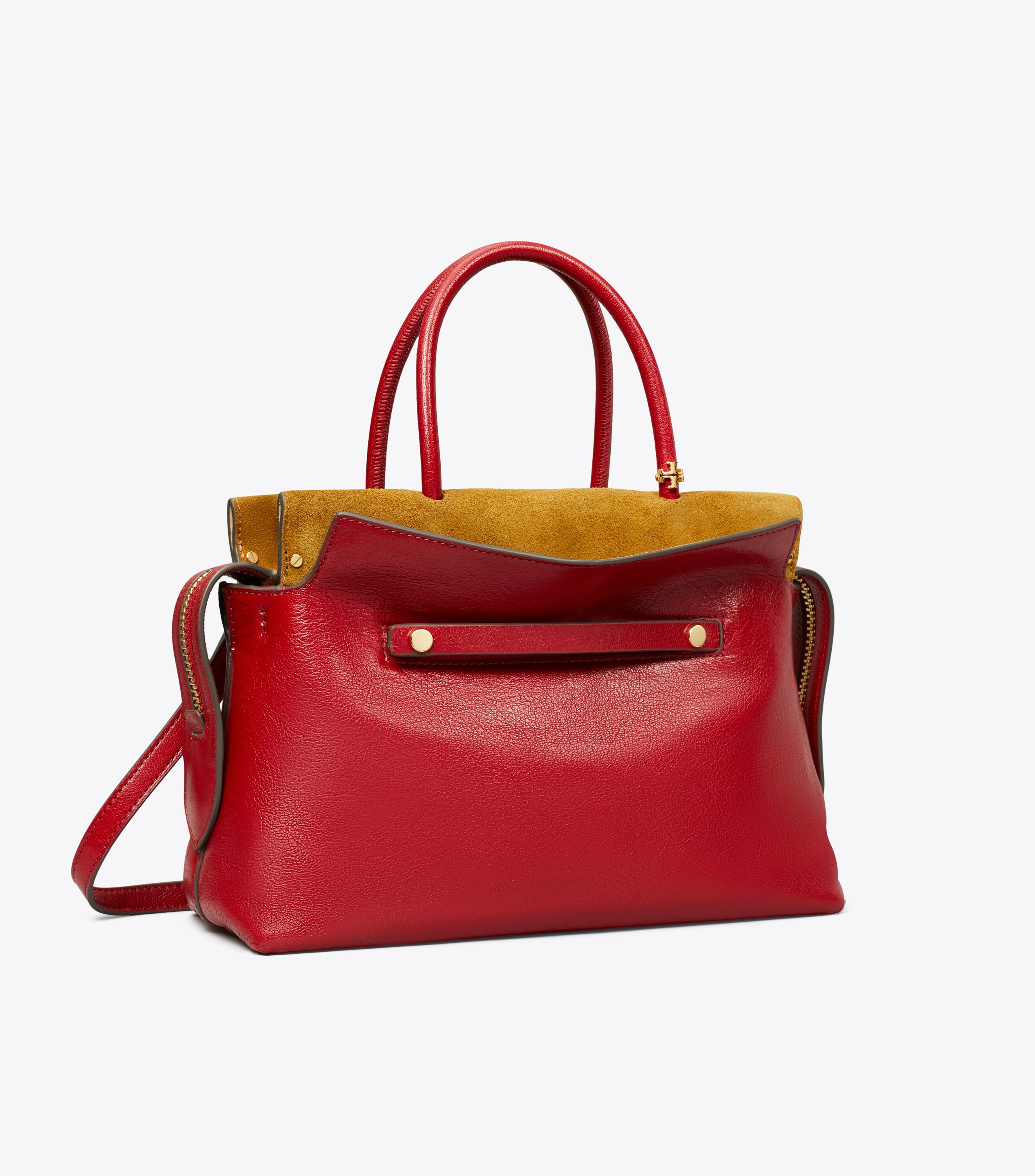 Mercer Textured Satchel, Ruby | Tory Burch KW