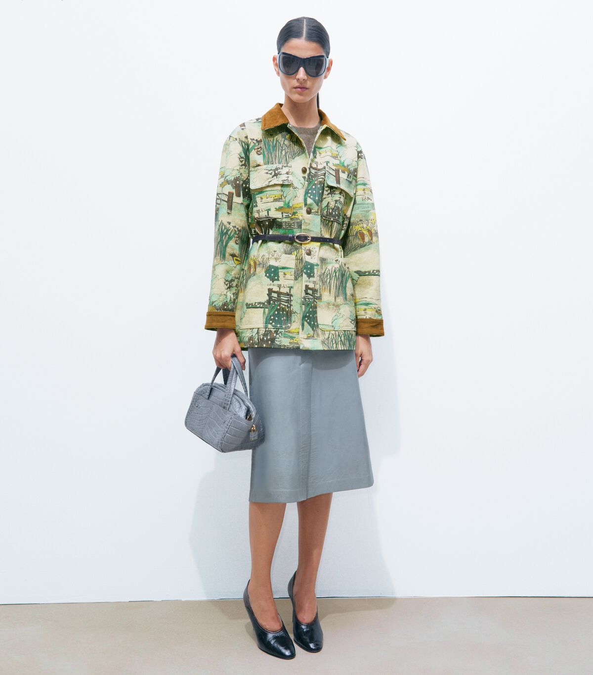 Printed Denim Barn Jacket tory burch printed denim barn jacket