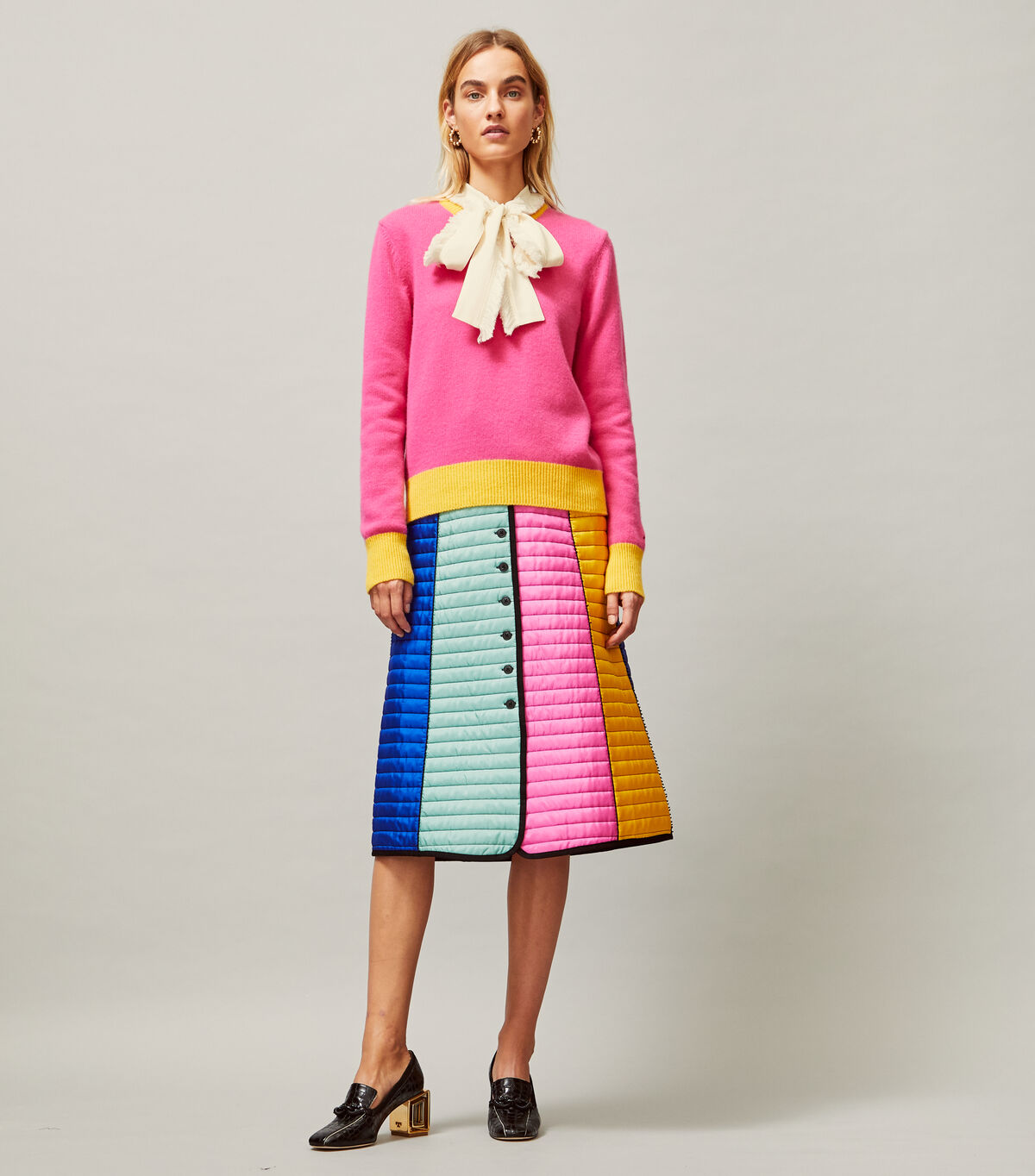 tory burch cashmere color block sweater