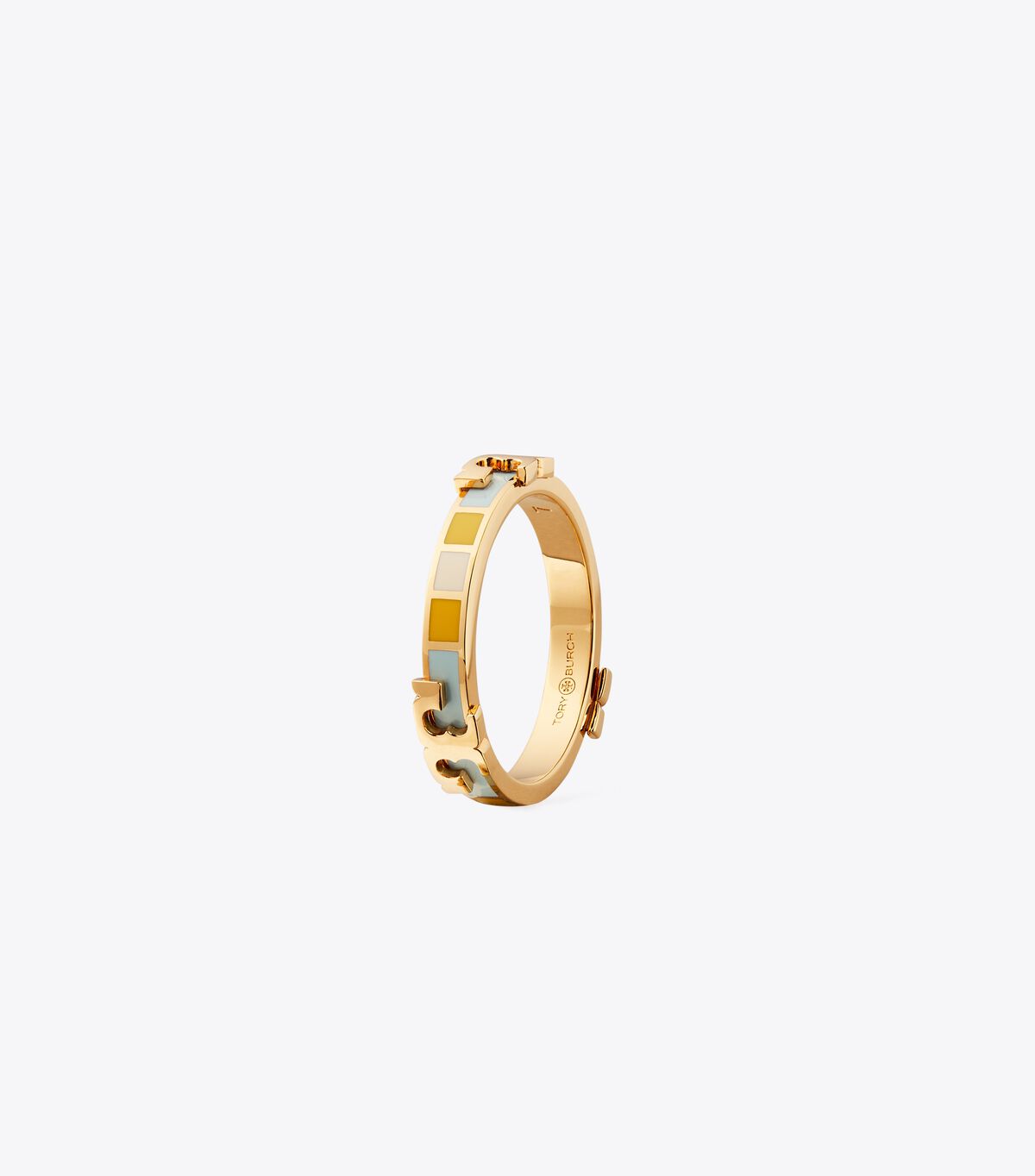 tory burch serif t enamel striped stackable ring