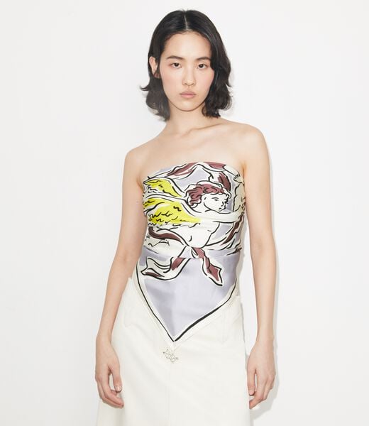 tory burch cherubs silk square scarf