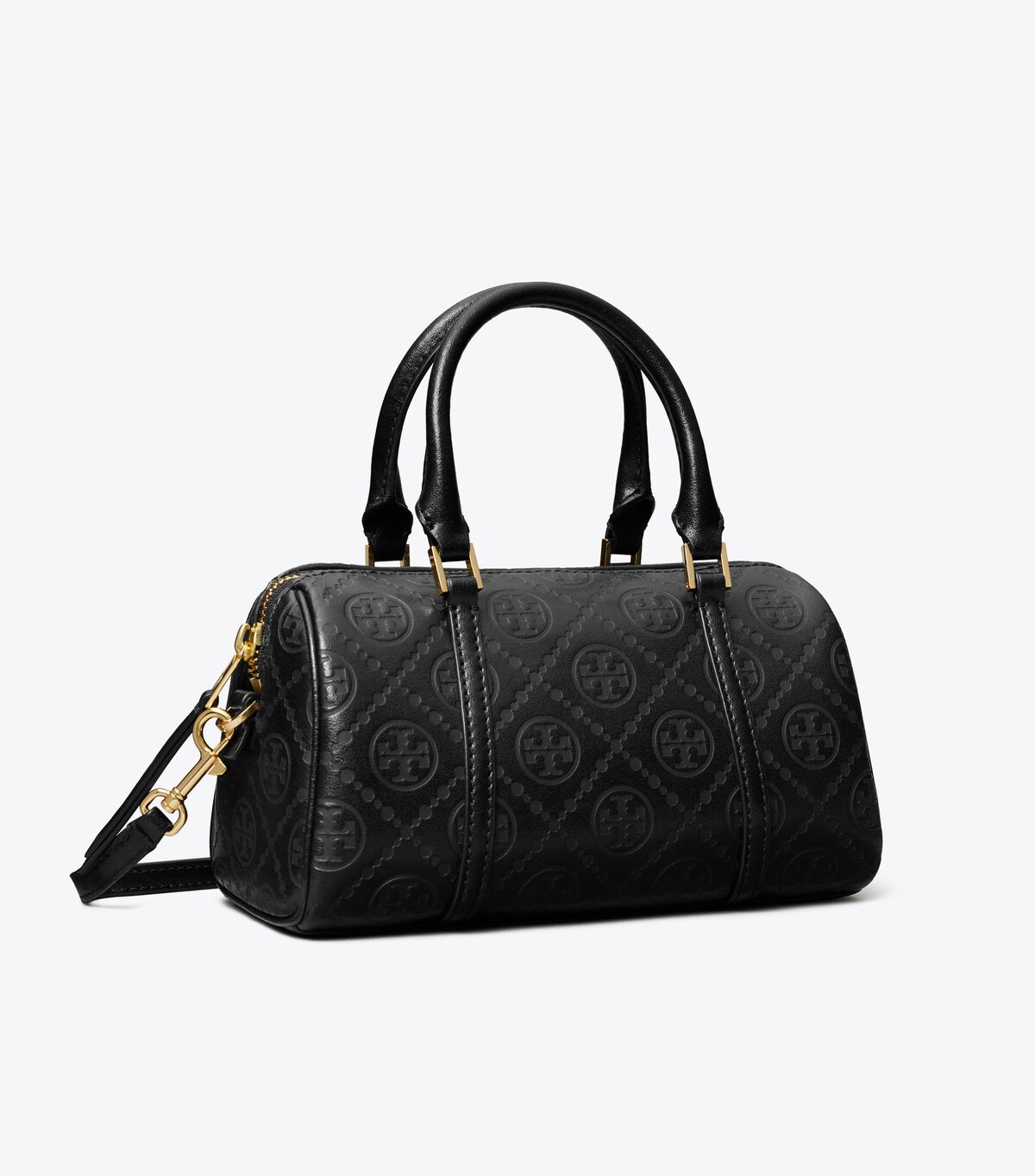 tory burch t monogram leather petite barrel bag