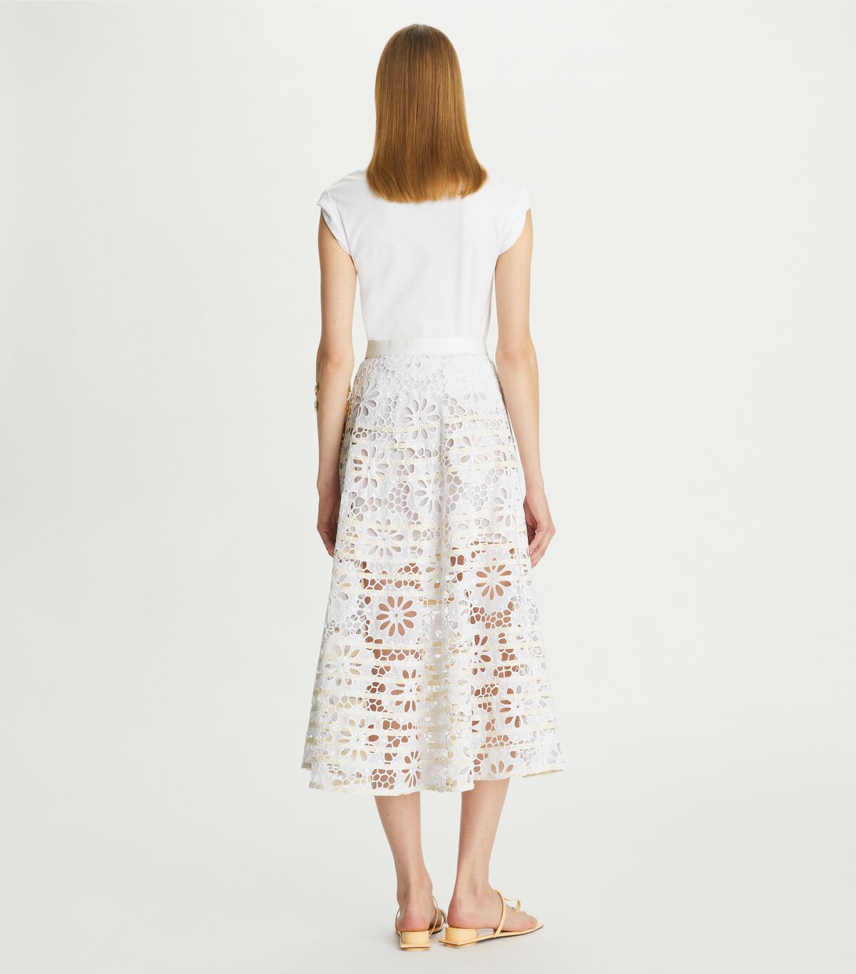 tory burch cotton eyelet skirt