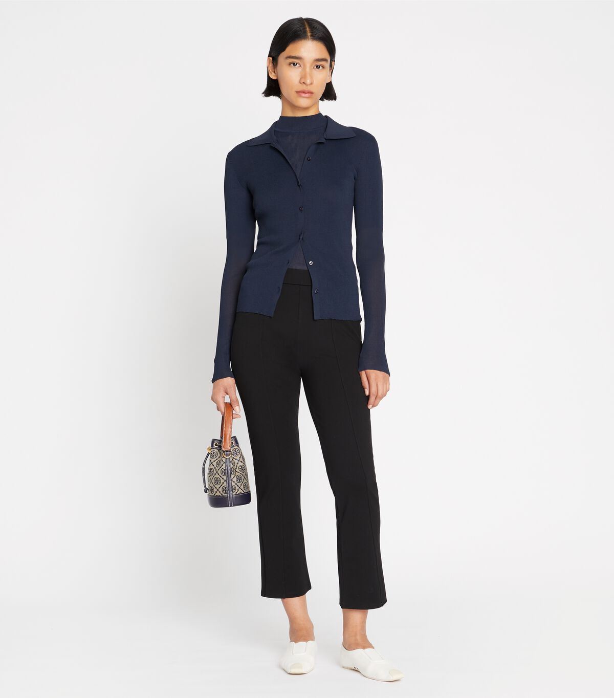 tory burch flared knit pant