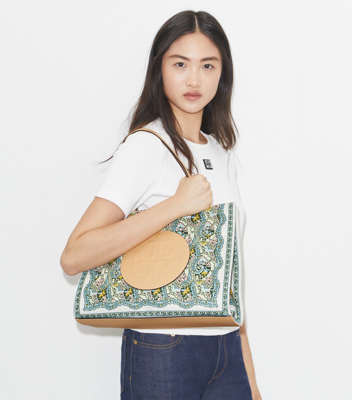 tory burch small ella printed tote