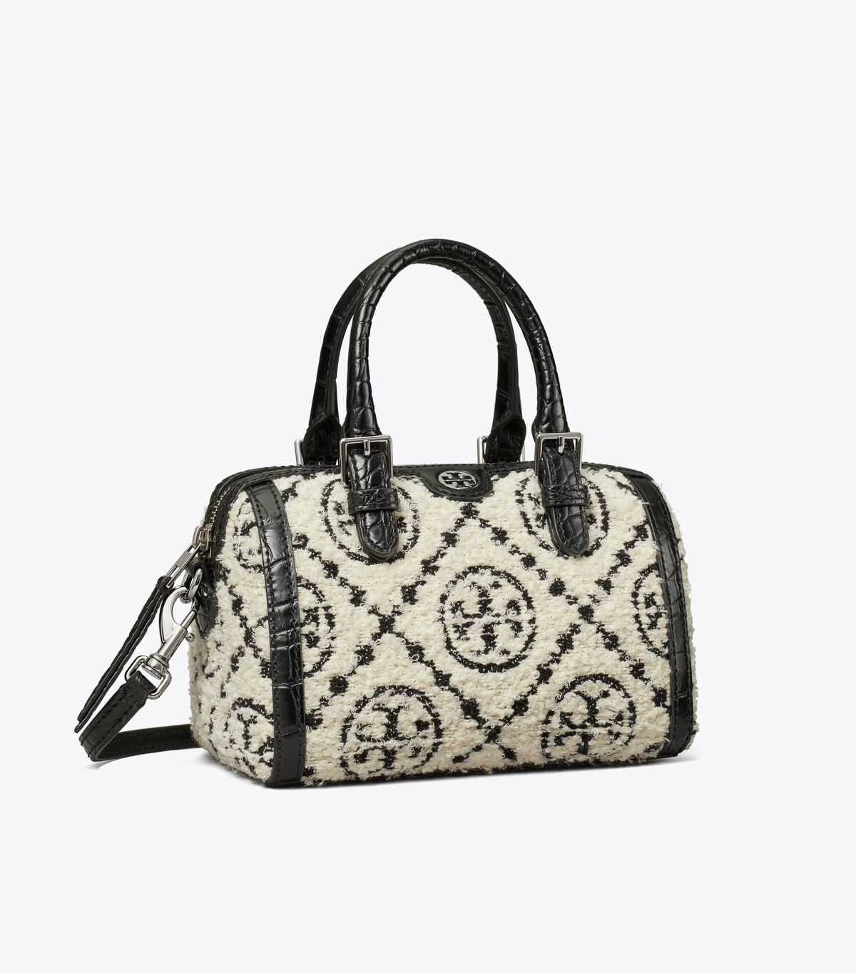 T Monogram Bouclé Mini Barrel Bag