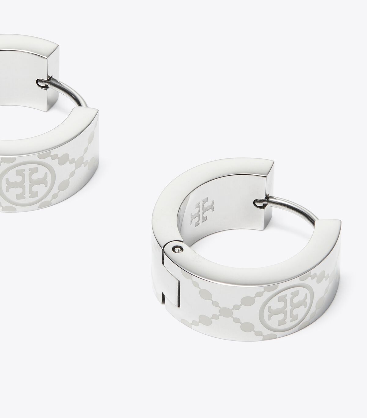 tory burch small t monogram hoop earring
