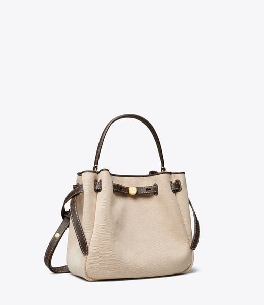 tory burch romy canvas bucket bag