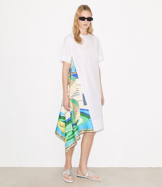 tory burch silk panel cotton dress