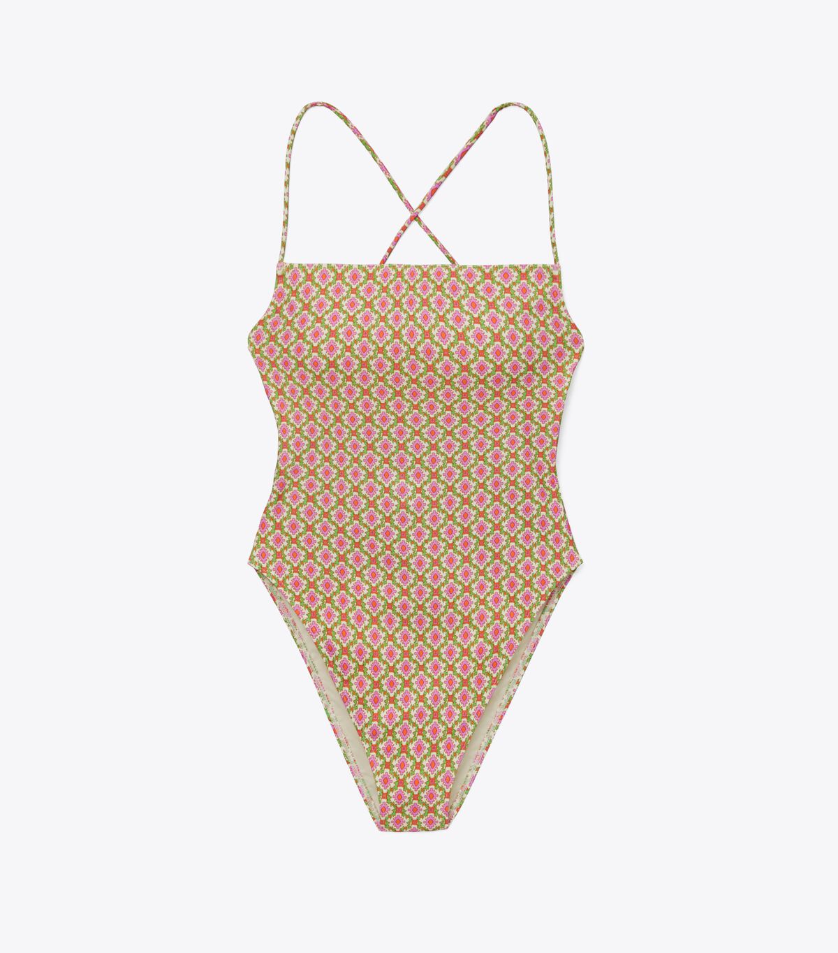 tory burch printed tie back one piece swimsuit