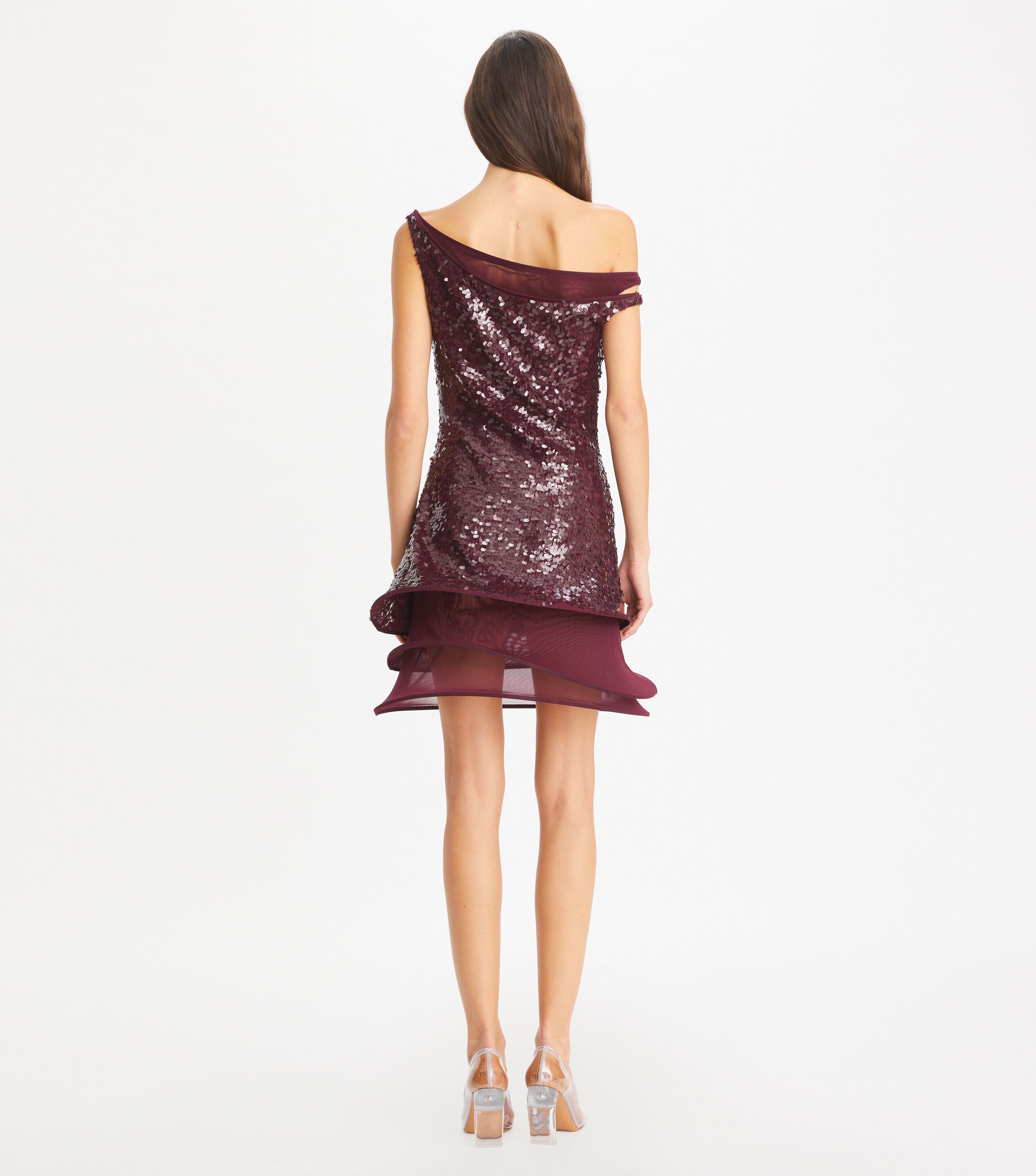 Sequins Hoop Dress, Dark Eggplant | Tory Burch KW