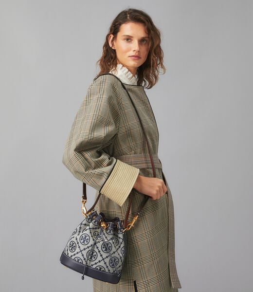 tory burch t monogram bucket bag