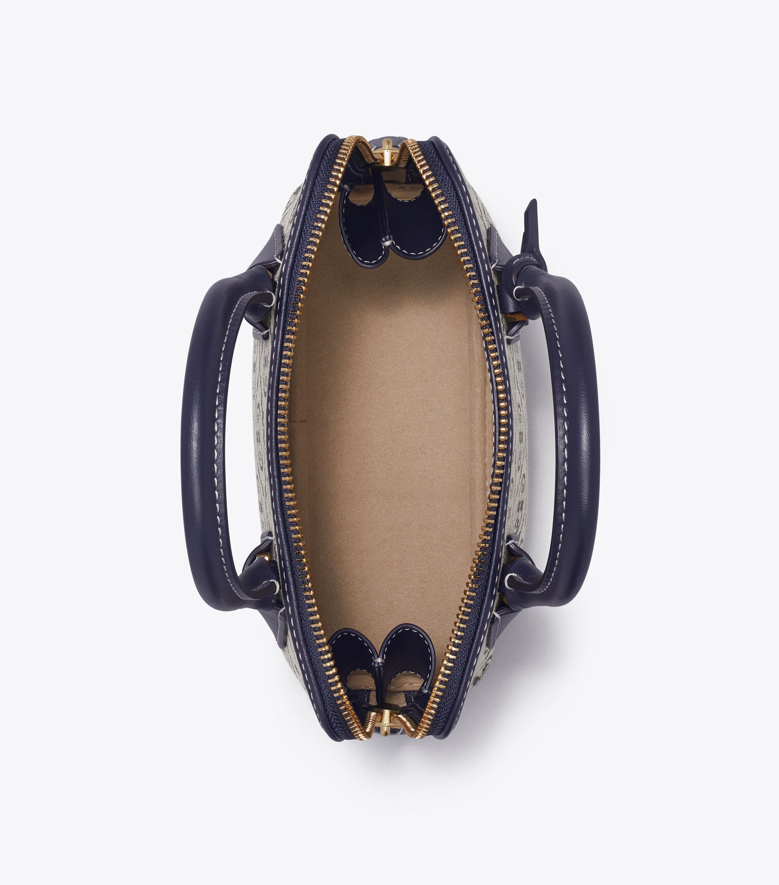 Mini T Monogram Jacquard Swing Satchel, Tory Navy | Tory