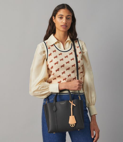 tory burch small perry triple compartment tote bag