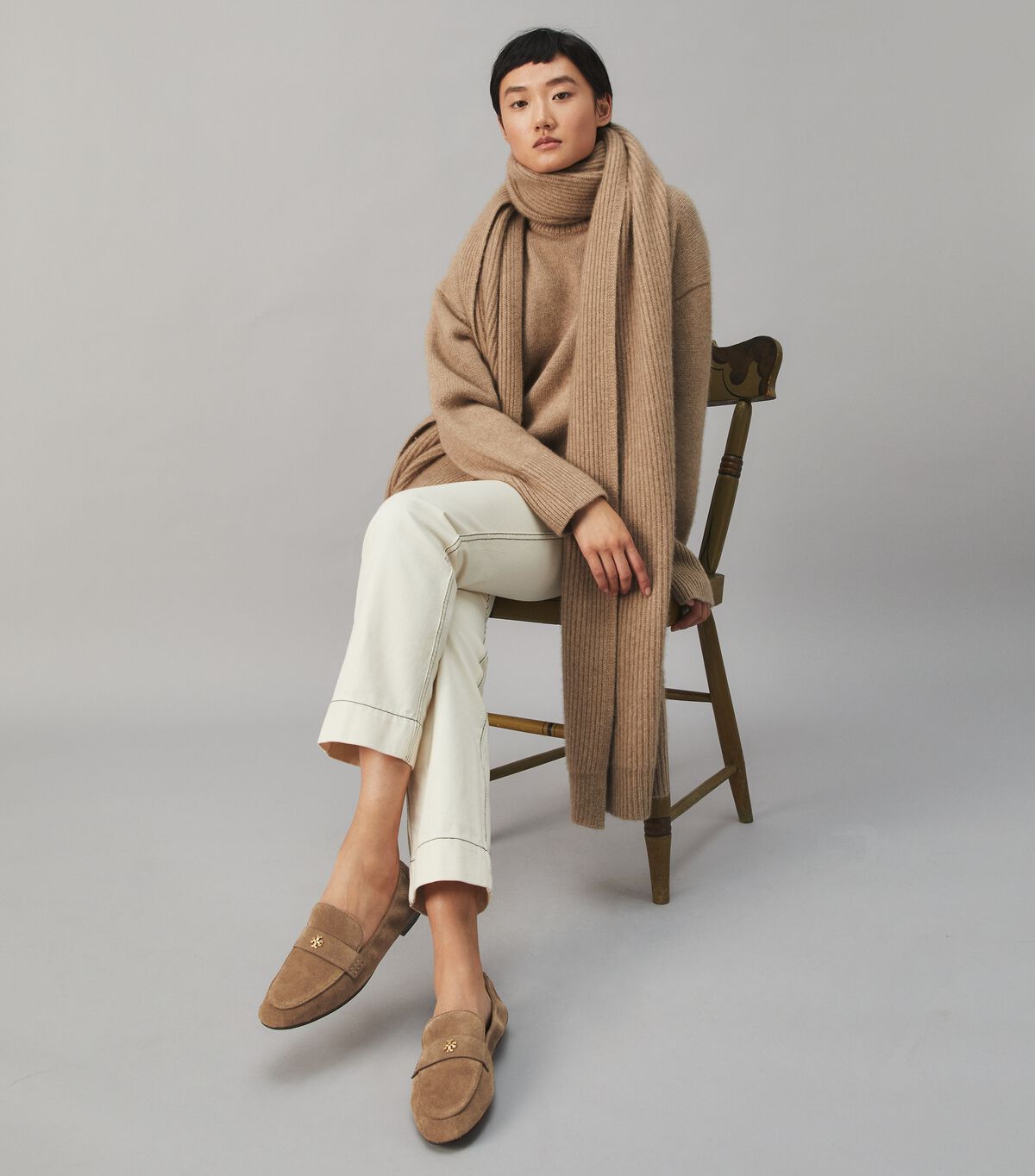 tory burch suede ballet loafer
