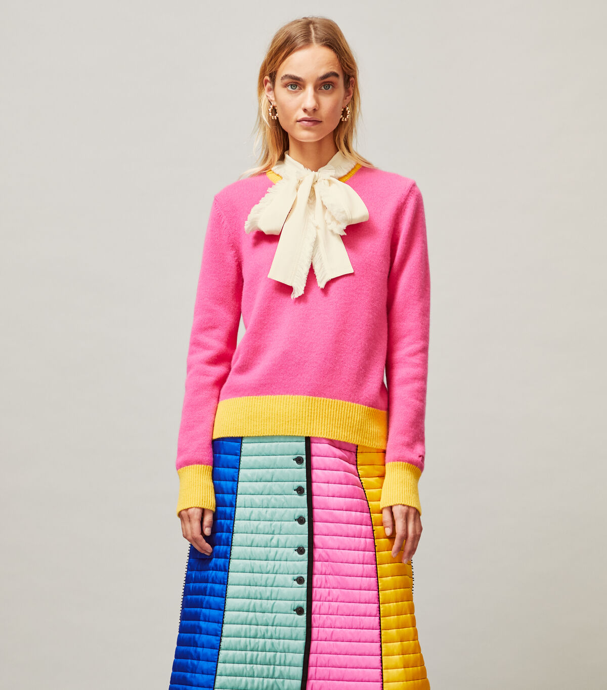 tory burch cashmere color block sweater