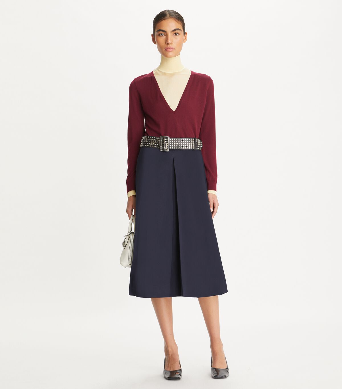 tory burch double layer mock neck pullover