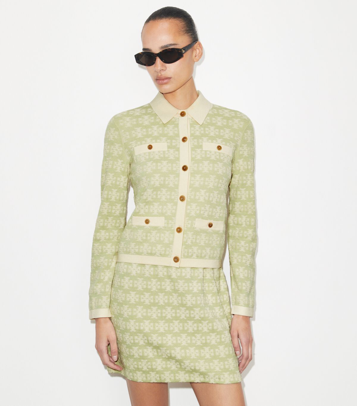 tory burch terry cotton cardigan