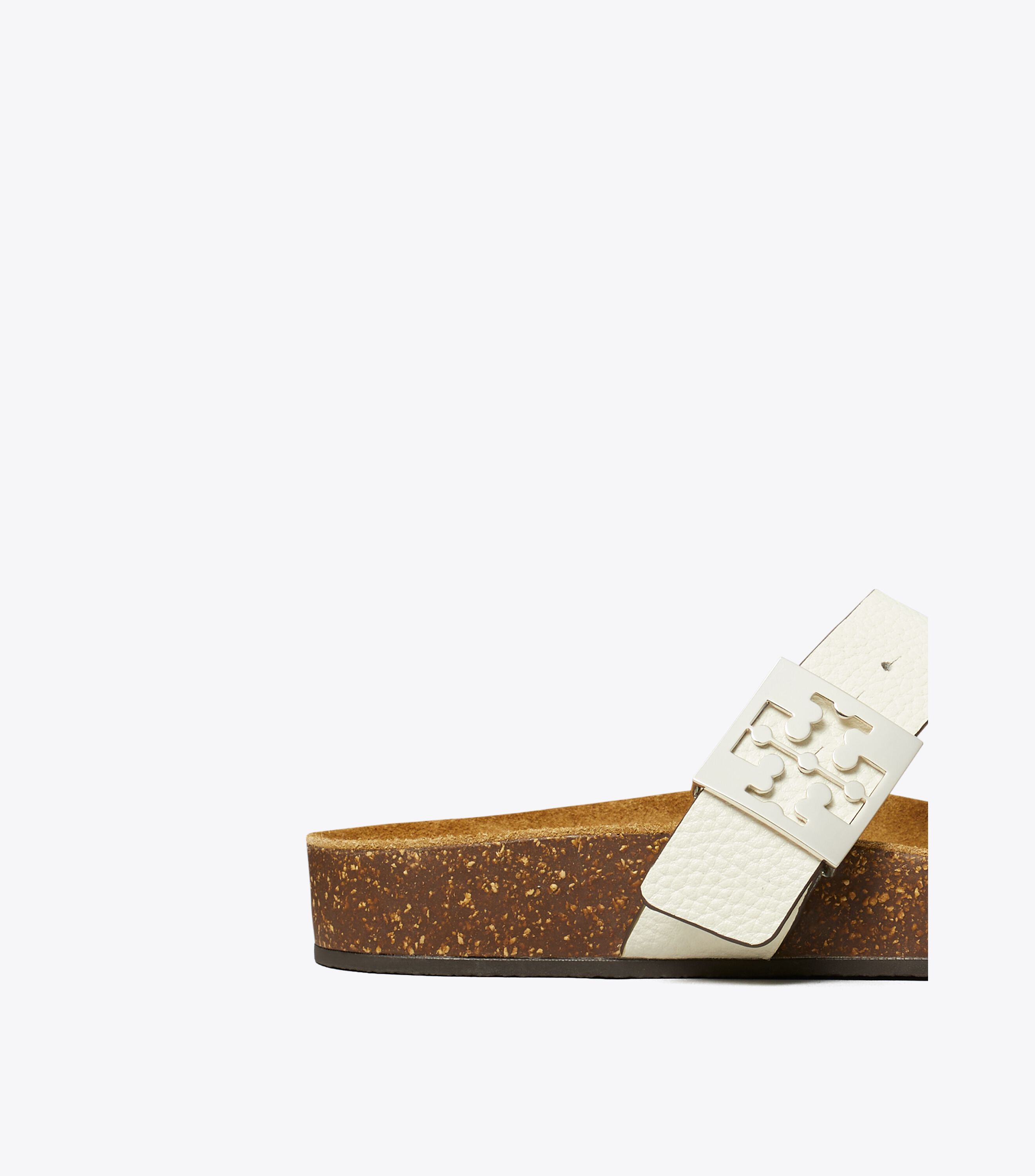 Mellow T-Strap Sandal, Blanc / Light Oak | Tory Burch KW