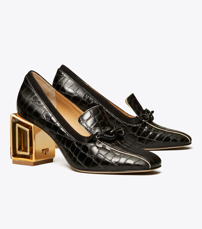 JESSA 75MM RECTANGLE HARDWARE LOAFER PUMP | 008 | Pumps