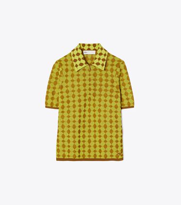 Jacquard Zip Polo