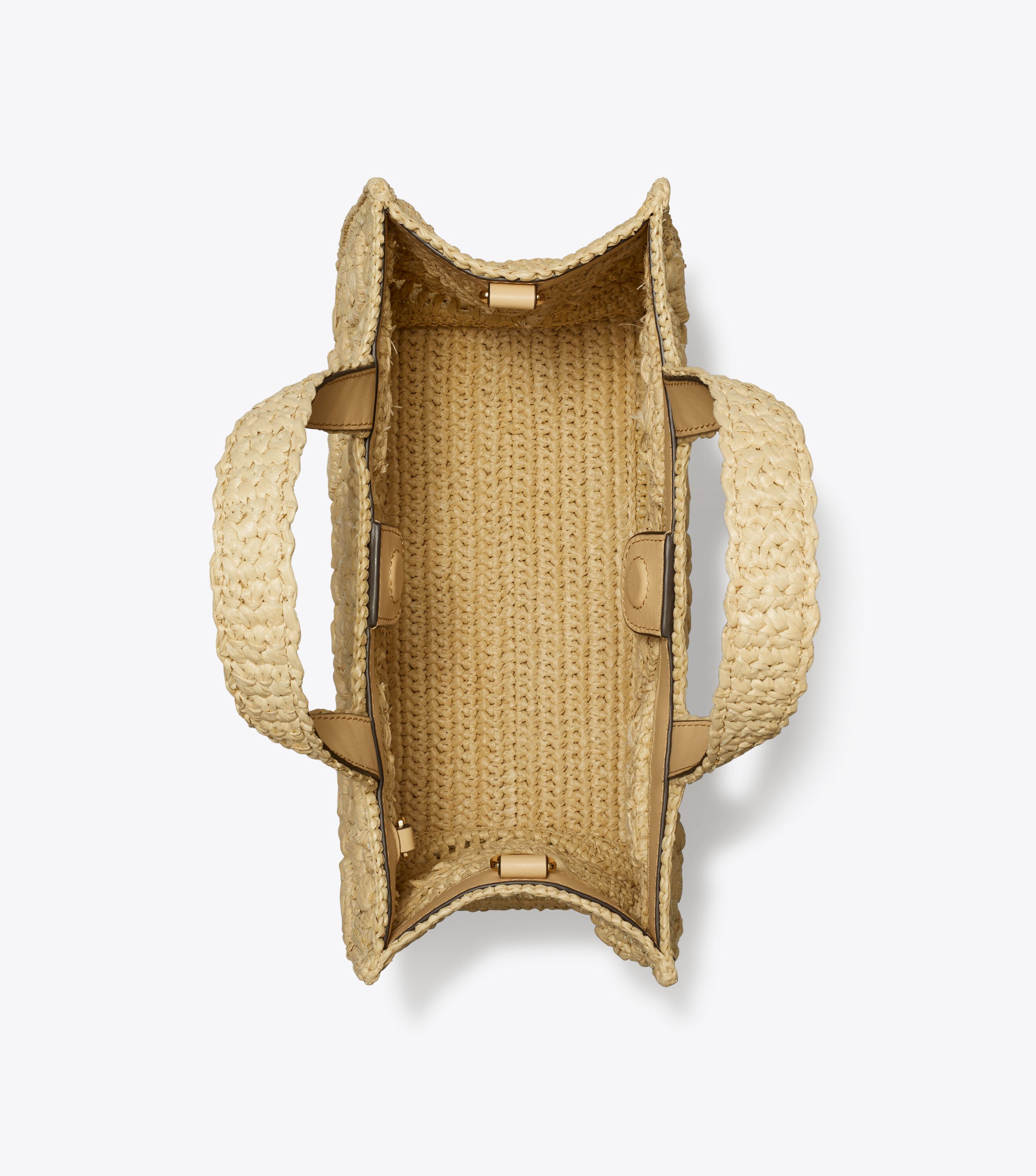 T Monogram Raffia Top-Handle Tote, Natural | Tory Burch KW