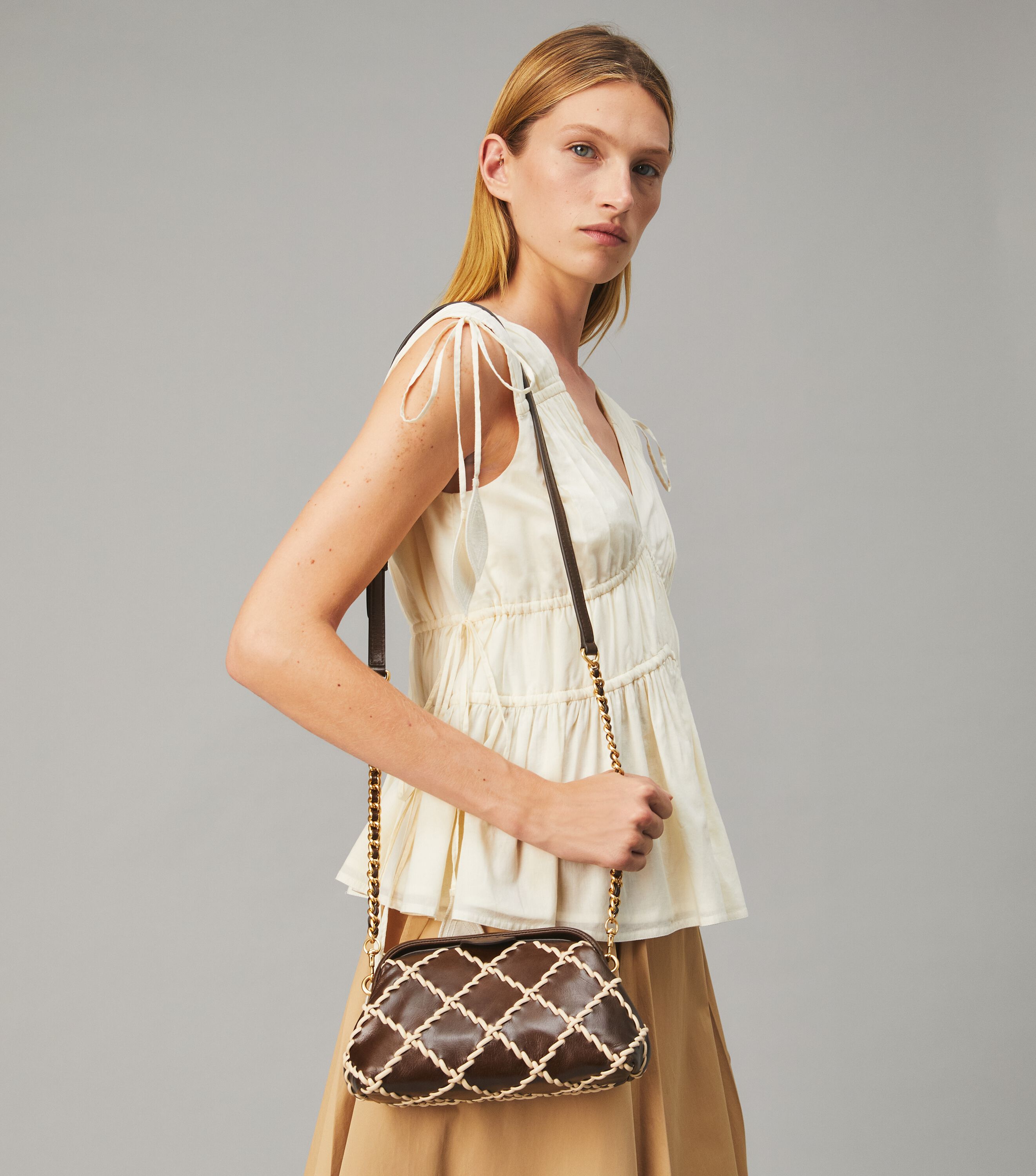 Tory burch ella whipstitch flat crossbody on sale