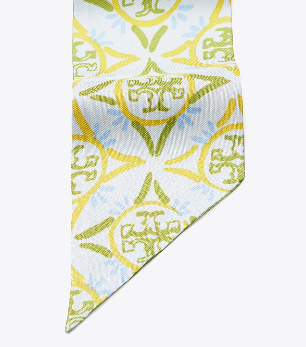 tory burch mosaic monogram double sided silk ribbon tie