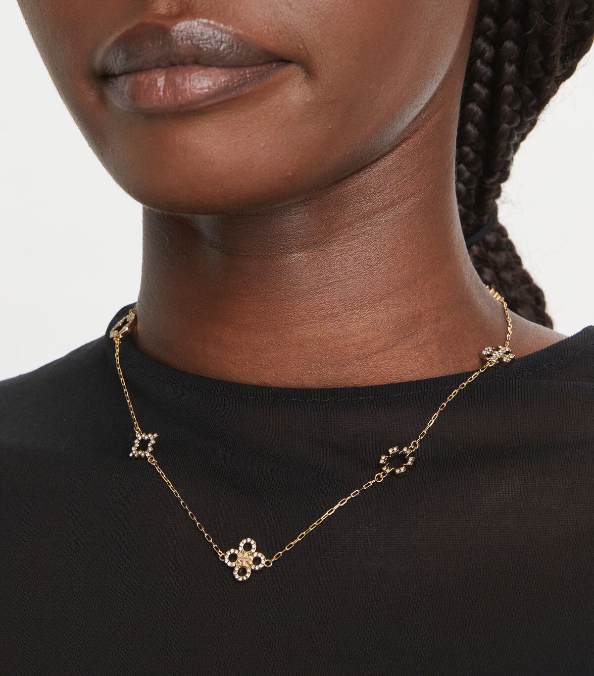tory burch kira clover pav necklace