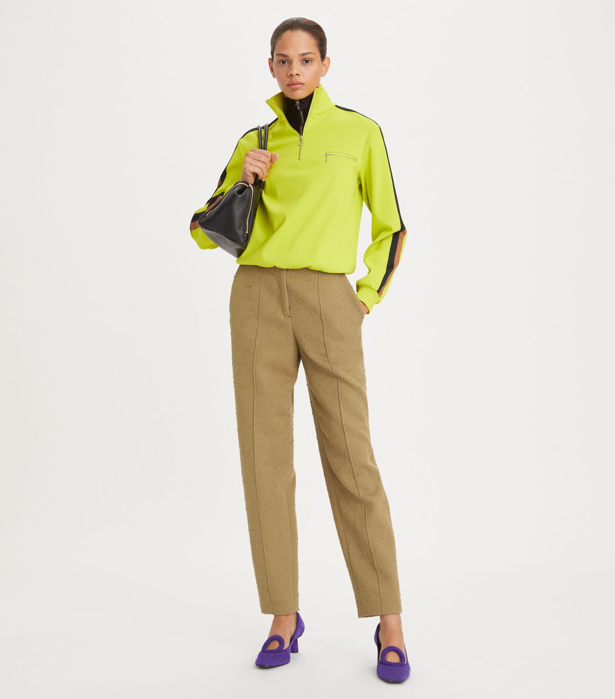 tory burch knit quarter zip