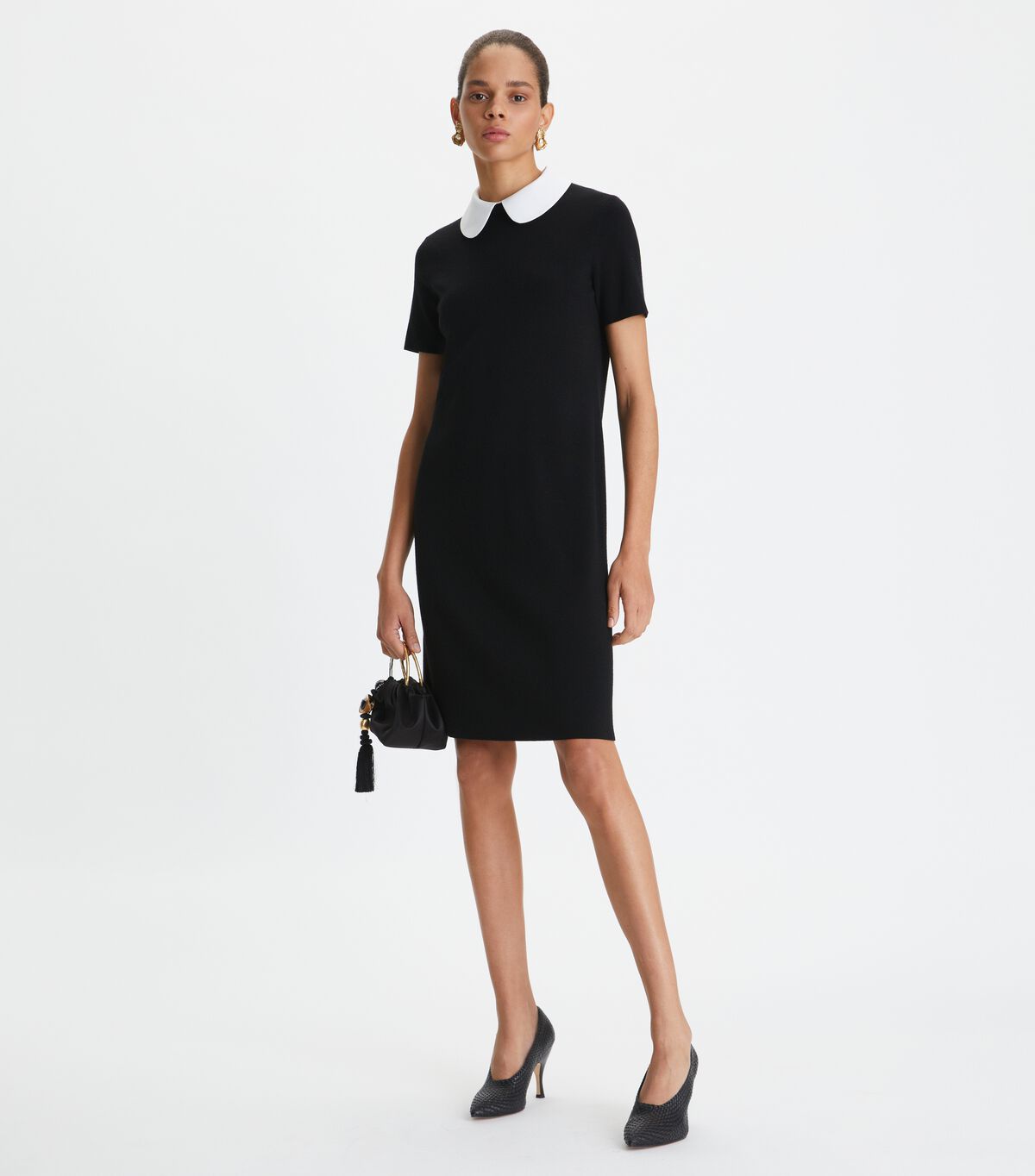tory burch poplin collar sweater dress