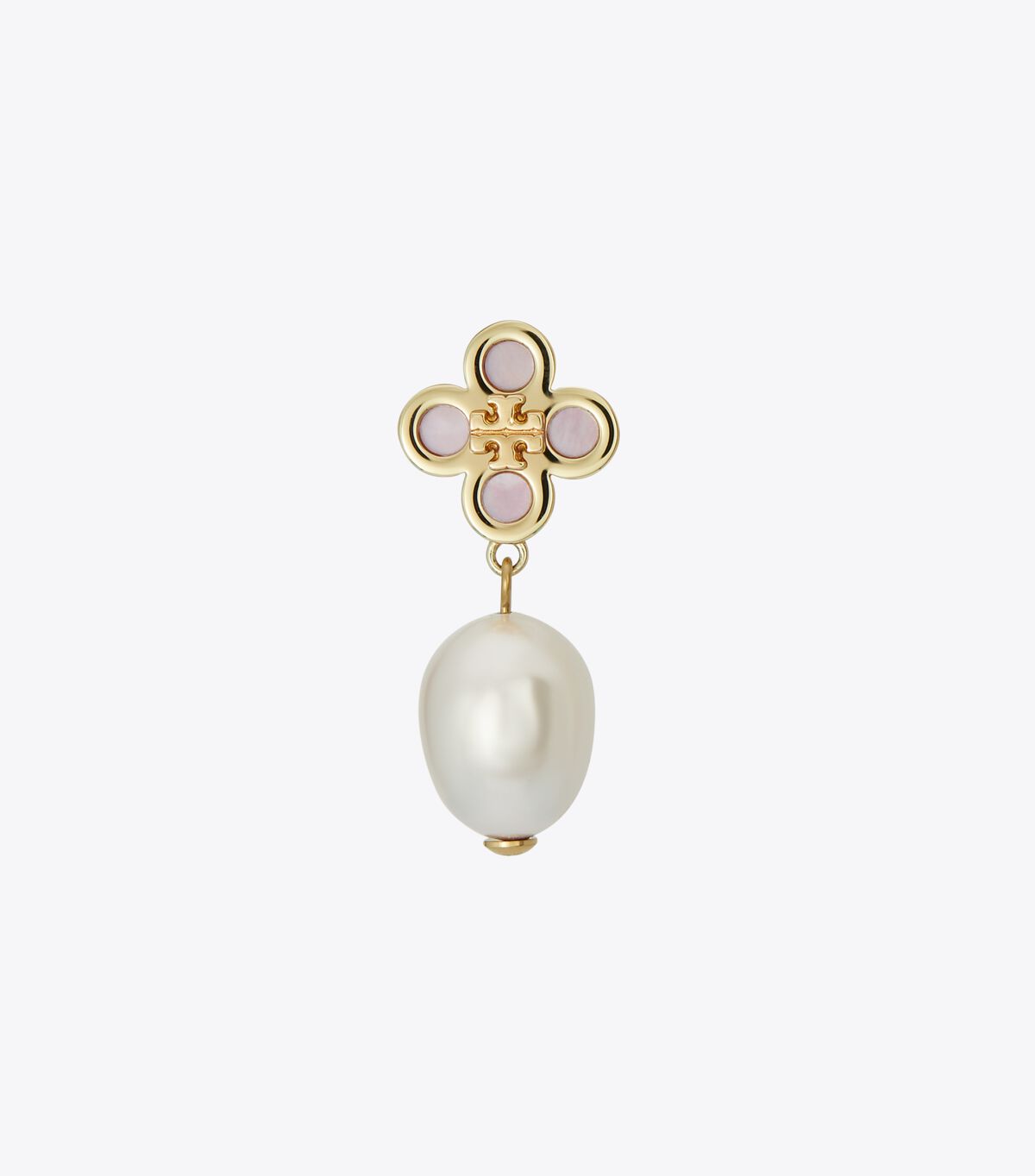 tory burch kira clover pearl drop earring