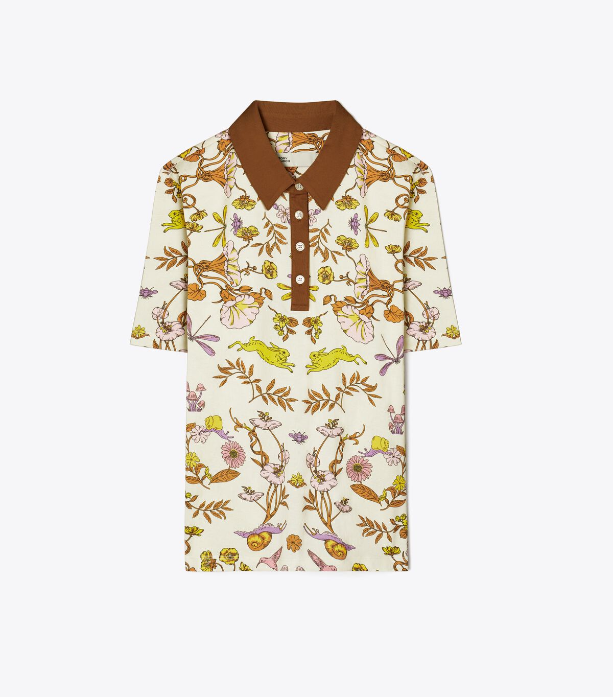 tory burch printed mercerized cotton polo