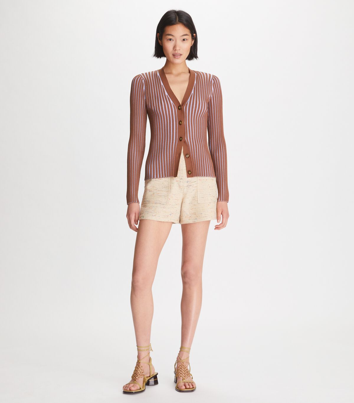 tory burch plaited rib cardigan